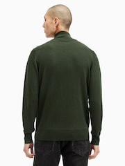 AllSaints Green Kilburn Zip Funnel Jumper - Image 6 of 7