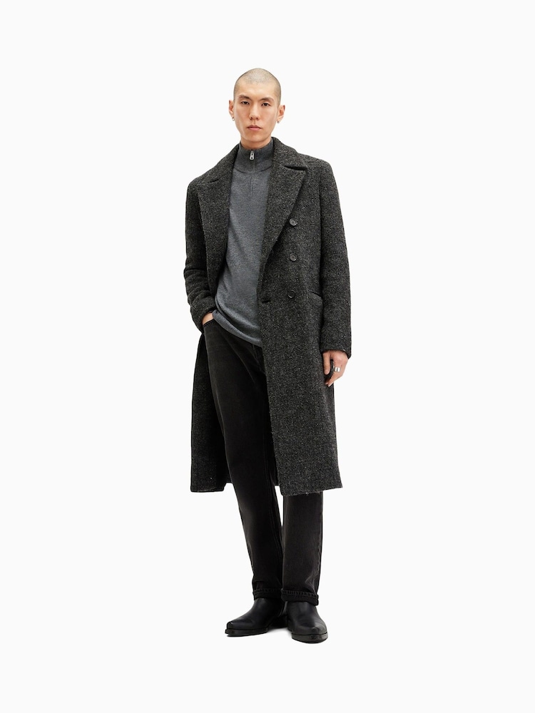 AllSaints Grey Kilburn Zip Funnel Jumper - Image 2 of 5