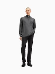 AllSaints Grey Kilburn Zip Funnel Jumper - Image 3 of 5
