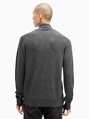 AllSaints Grey Kilburn Zip Funnel Jumper - Image 4 of 5