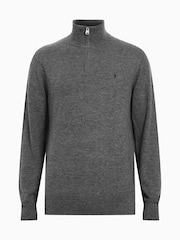 AllSaints Grey Kilburn Zip Funnel Jumper - Image 5 of 5