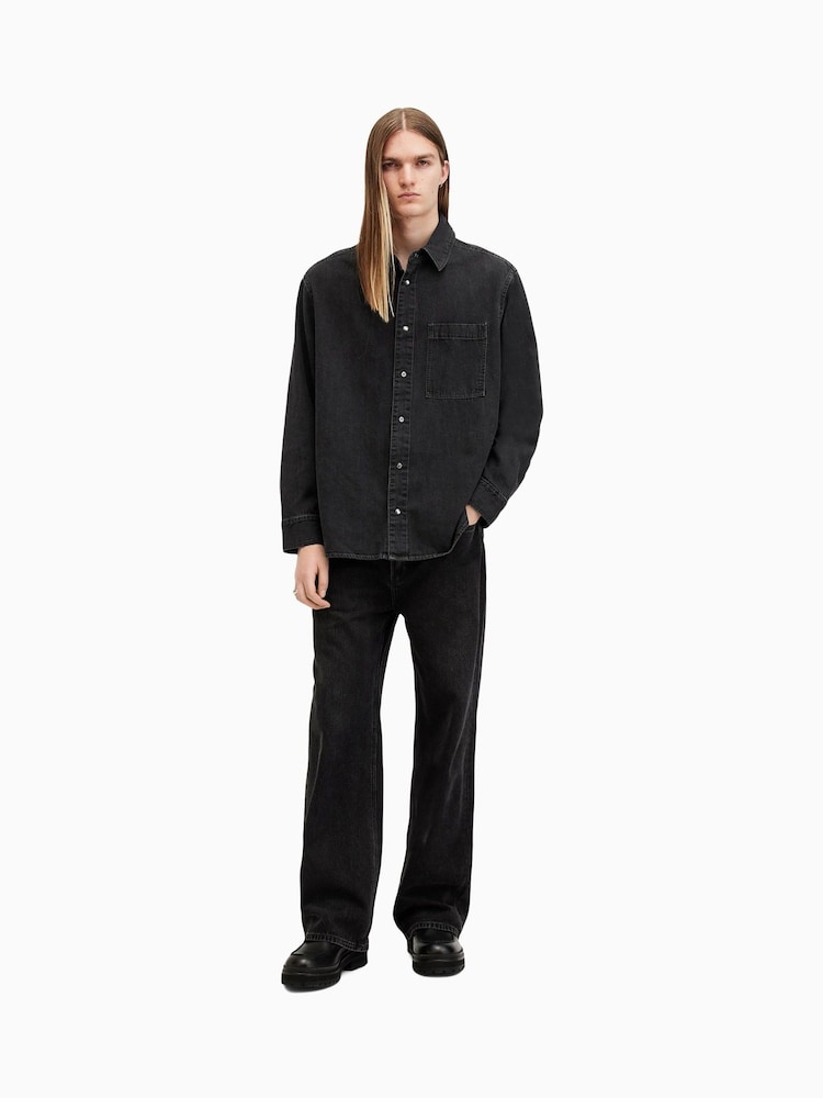 AllSaints Black Tolhurst Shirt - Image 5 of 8