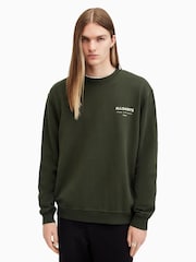 AllSaints Green Underground Crew Neck Jumper - Image 1 of 8
