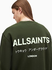 AllSaints Green Underground Crew Neck Jumper - Image 2 of 8