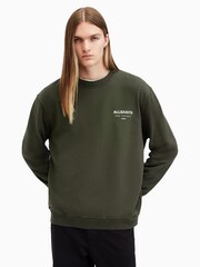 AllSaints Green Underground Crew Neck Jumper - Image 4 of 8