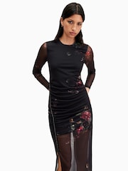 AllSaints Black Nora Sparkle Dress - Image 5 of 7
