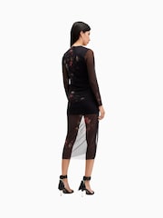 AllSaints Black Nora Sparkle Dress - Image 6 of 7