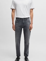 BOSS Grey Regular Fit Bottlemaine Stretch Denim Jeans - Image 1 of 5