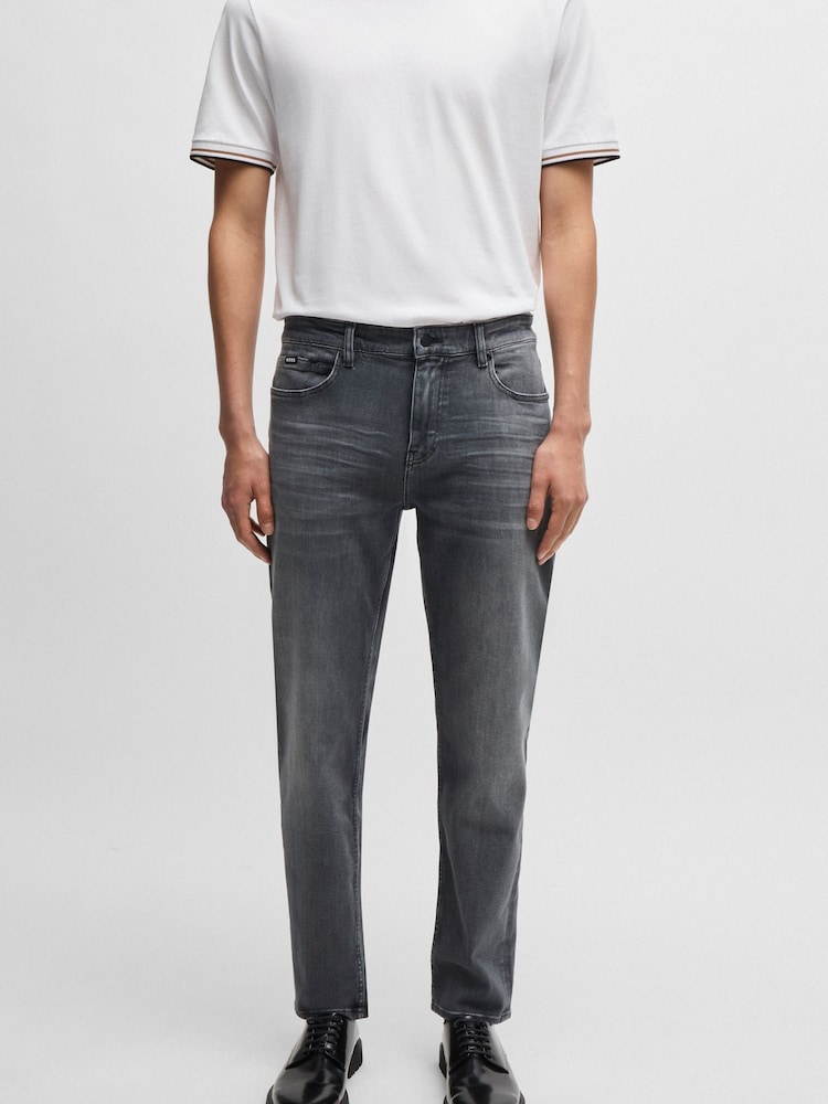 BOSS Grey Regular Fit Bottlemaine Stretch Denim Jeans - Image 1 of 5