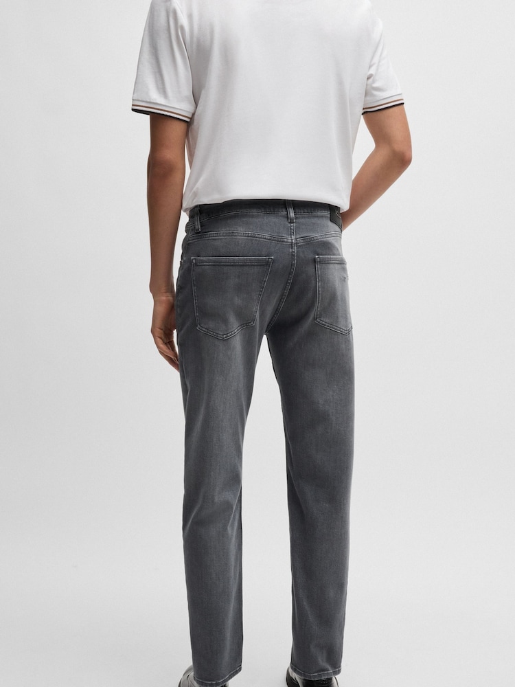 BOSS Grey Regular Fit Bottlemaine Stretch Denim Jeans - Image 2 of 5