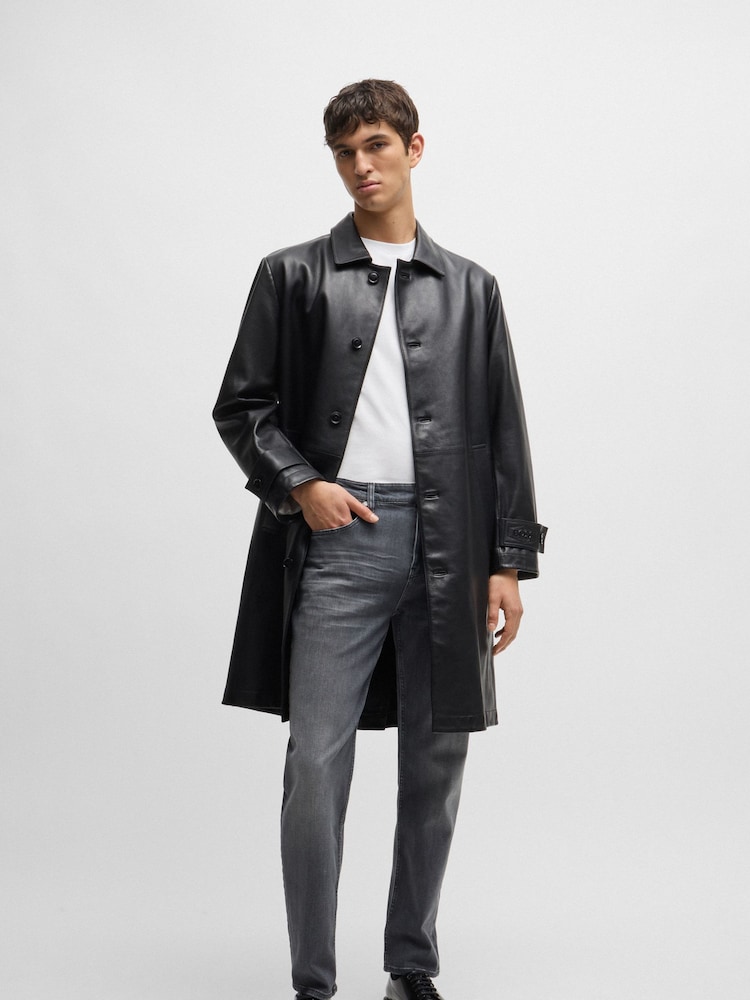 BOSS Grey Regular Fit Bottlemaine Stretch Denim Jeans - Image 3 of 5