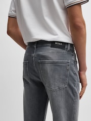 BOSS Grey Regular Fit Bottlemaine Stretch Denim Jeans - Image 4 of 5
