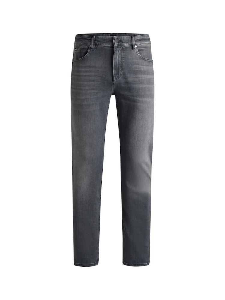 BOSS Grey Regular Fit Bottlemaine Stretch Denim Jeans - Image 5 of 5