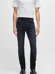 BOSS Grey Slim-Fit Italian Cashmere-Touch Denim Jeans - Image 1 of 5