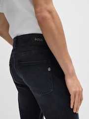 BOSS Grey Slim-Fit Italian Cashmere-Touch Denim Jeans - Image 4 of 5
