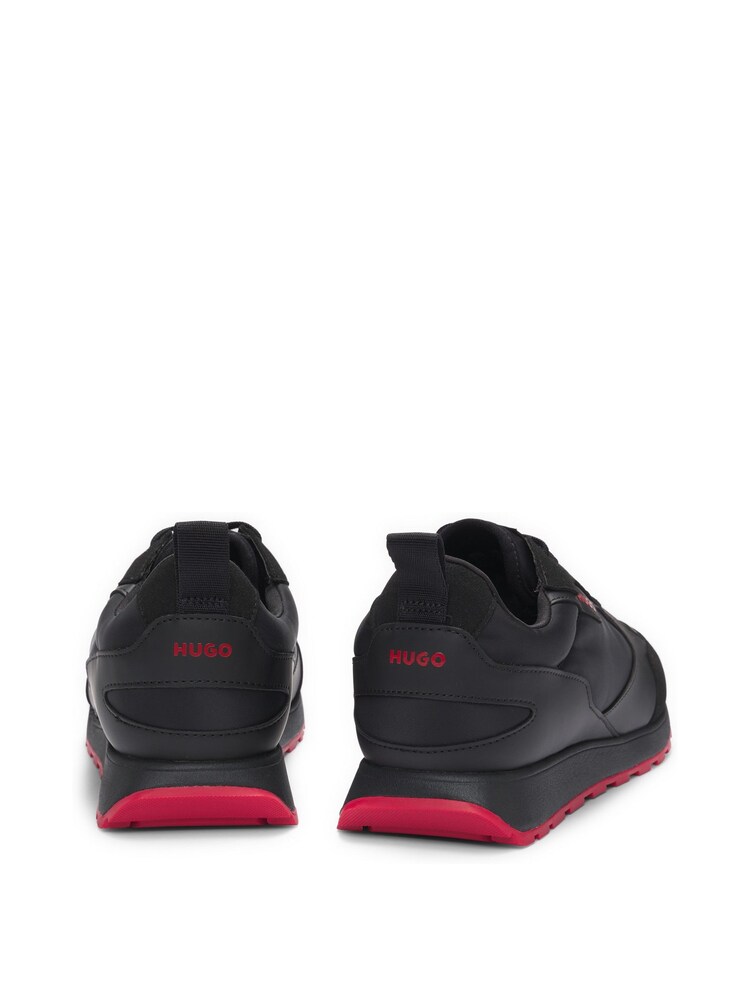 HUGO Black Branded Accent Trainers in Mixed Materials - Image 3 of 5