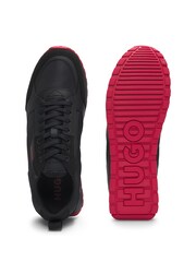 HUGO Black Branded Accent Trainers in Mixed Materials - Image 4 of 5