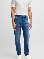BOSS Blue Slim-Fit Italian Cashmere-Touch Denim Jeans - Image 1 of 5
