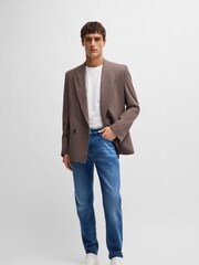 BOSS Blue Slim-Fit Italian Cashmere-Touch Denim Jeans - Image 2 of 5