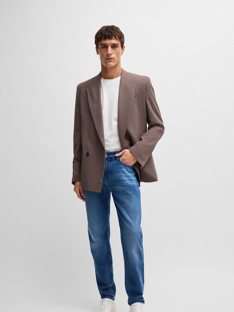 BOSS Blue Slim-Fit Italian Cashmere-Touch Denim Jeans - Image 2 of 5