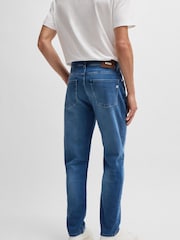 BOSS Blue Slim-Fit Italian Cashmere-Touch Denim Jeans - Image 3 of 5