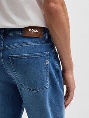 BOSS Blue Slim-Fit Italian Cashmere-Touch Denim Jeans - Image 4 of 5