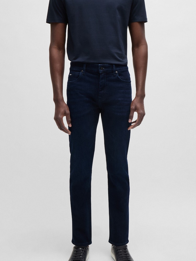 BOSS Blue Slim-Fit Cashmere-Touch Denim Jeans - Image 1 of 5