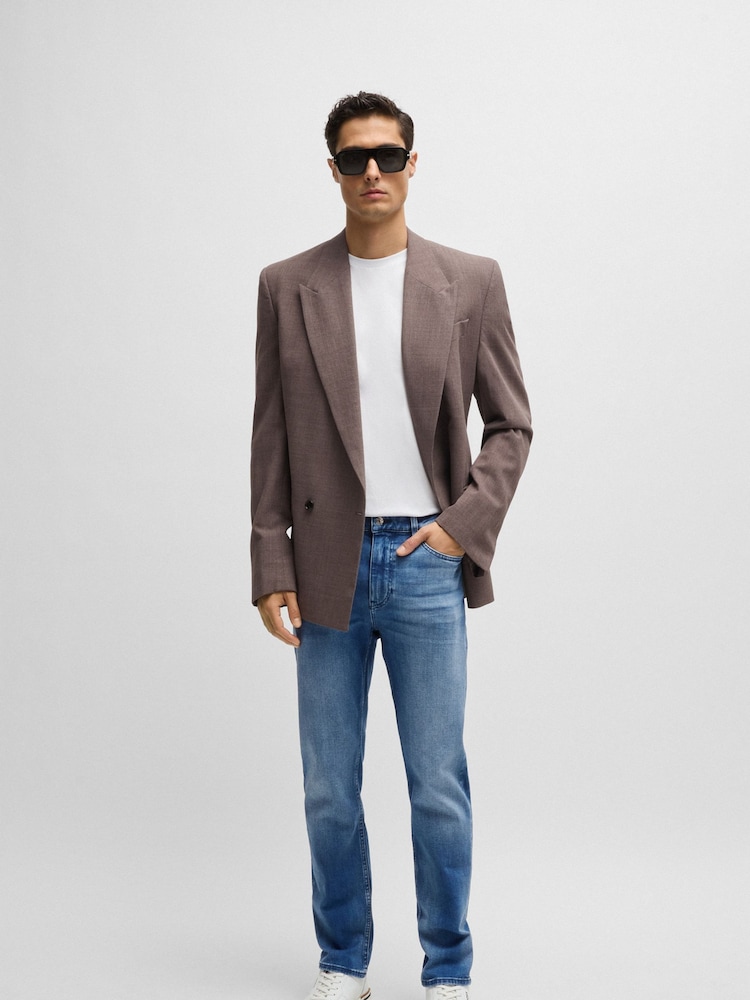 BOSS Sky Blue Slim-Fit Italian Cashmere-Touch Denim Jeans - Image 2 of 5