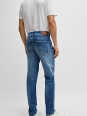 BOSS Sky Blue Slim-Fit Italian Cashmere-Touch Denim Jeans - Image 3 of 5
