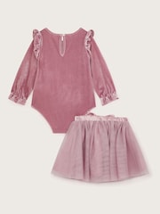 Monsoon Pink Baby Velour Romper and Tutu Set - Image 2 of 3