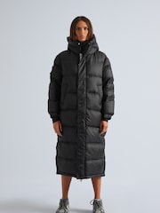 JACK1T Cocoon Extra Long Black Coat - Image 1 of 7