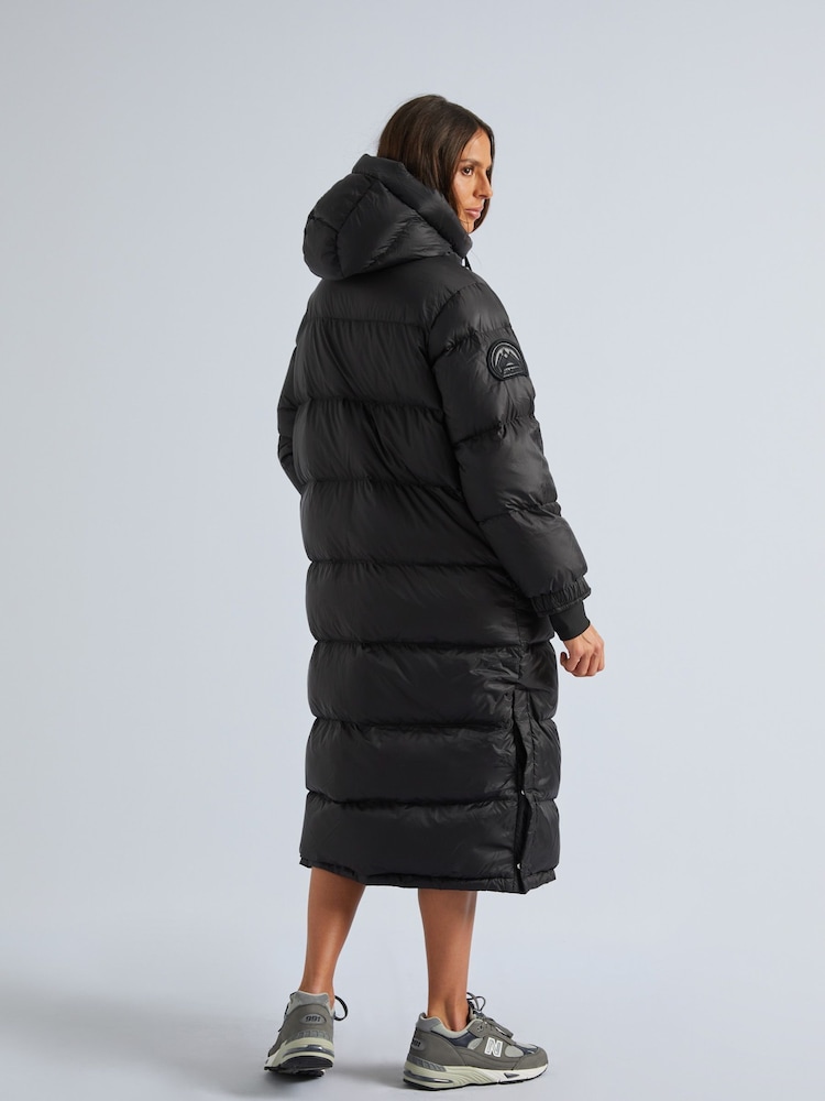 JACK1T Cocoon Extra Long Black Coat - Image 2 of 7