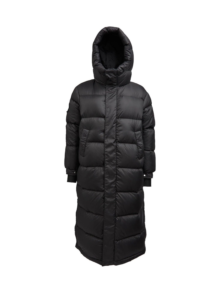 JACK1T Cocoon Extra Long Black Coat - Image 7 of 7