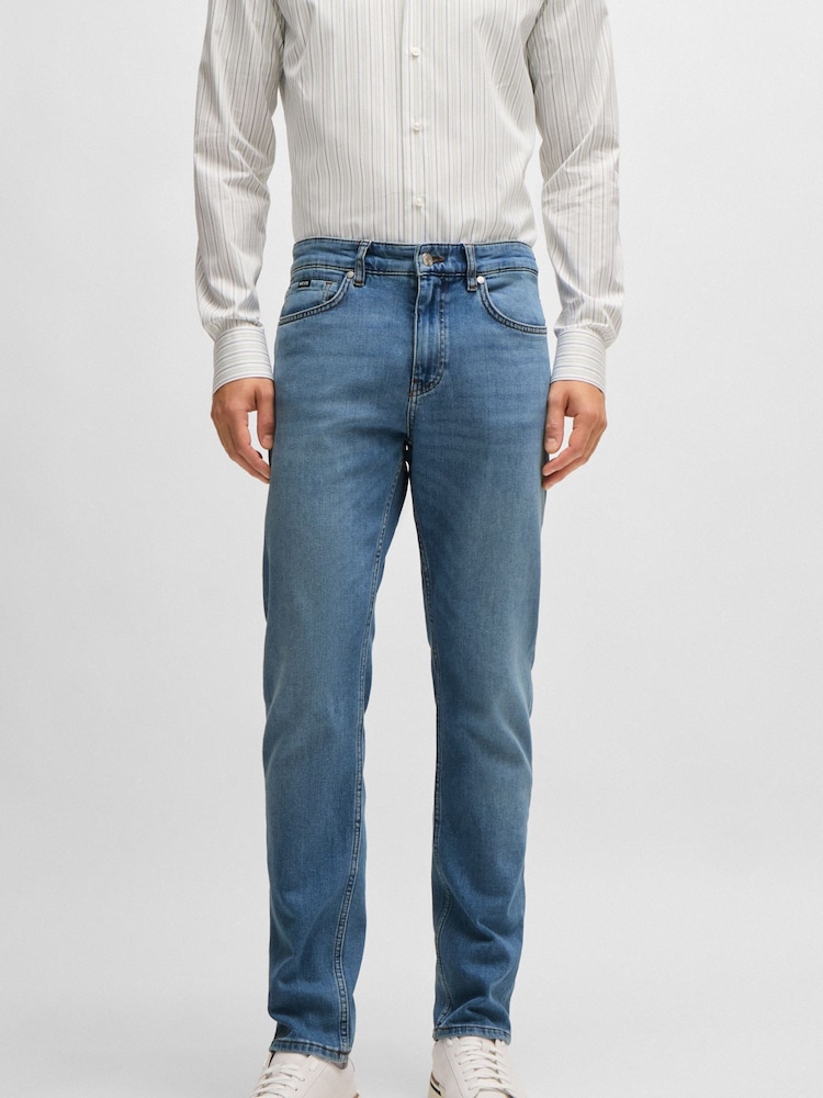 BOSS Blue Slim-Fit Comfort-Stretch Denim Jeans - Image 1 of 5