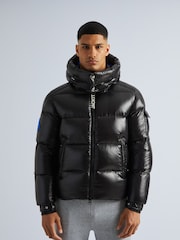 JACK1T EZ Slick Puffer Hooded Black Jacket - Image 1 of 7