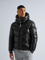 JACK1T EZ Slick Puffer Hooded Black Jacket - Image 3 of 7