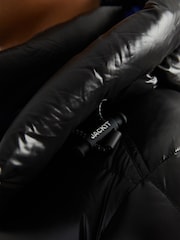 JACK1T EZ Slick Puffer Hooded Black Jacket - Image 6 of 7