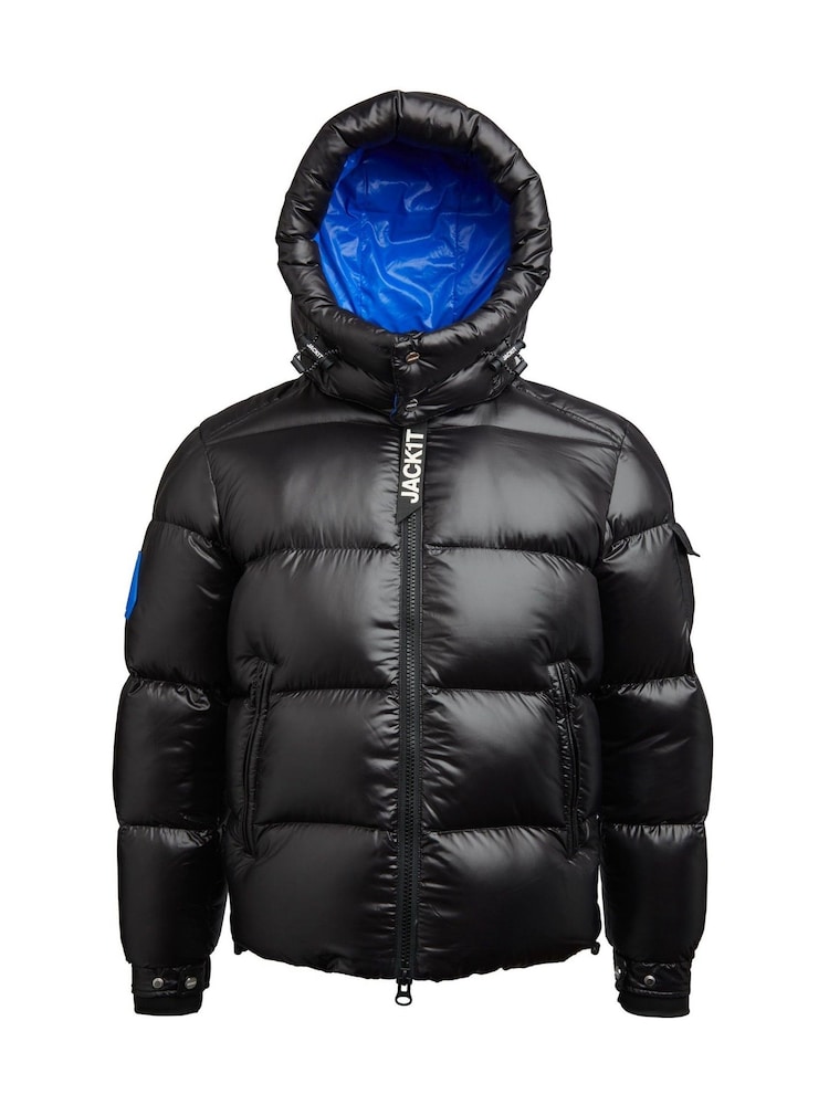 JACK1T EZ Slick Puffer Hooded Black Jacket - Image 7 of 7