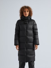 JACK1T Diamond Down Dry Extra Long Black Coat - Image 1 of 7