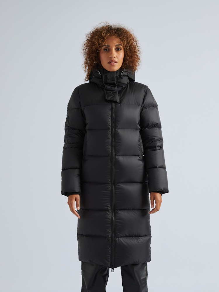 JACK1T Diamond Down Dry Extra Long Black Coat - Image 1 of 7
