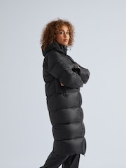 JACK1T Diamond Down Dry Extra Long Black Coat - Image 3 of 7