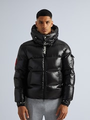 JACK1T EZ Slick Puffer Hooded Black Jacket - Image 1 of 7