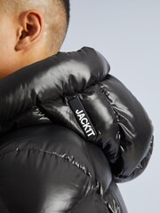 JACK1T EZ Slick Puffer Hooded Black Jacket - Image 4 of 7