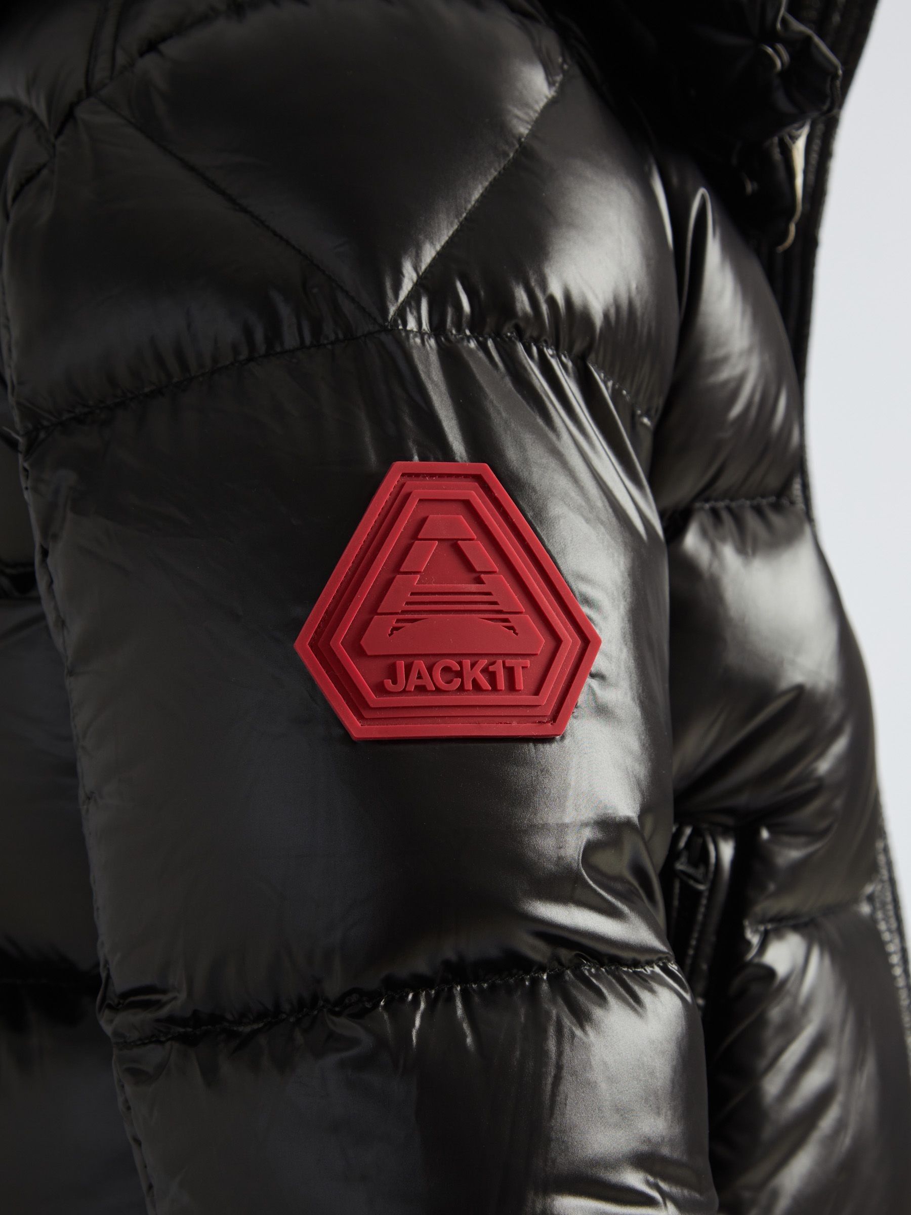 Buy JACK1T EZ Slick Puffer Hooded Black Jacket from Next USA