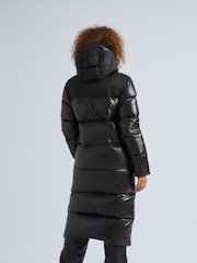 JACK1T Diamond Down Dry Extra Long Black Coat - Image 1 of 7