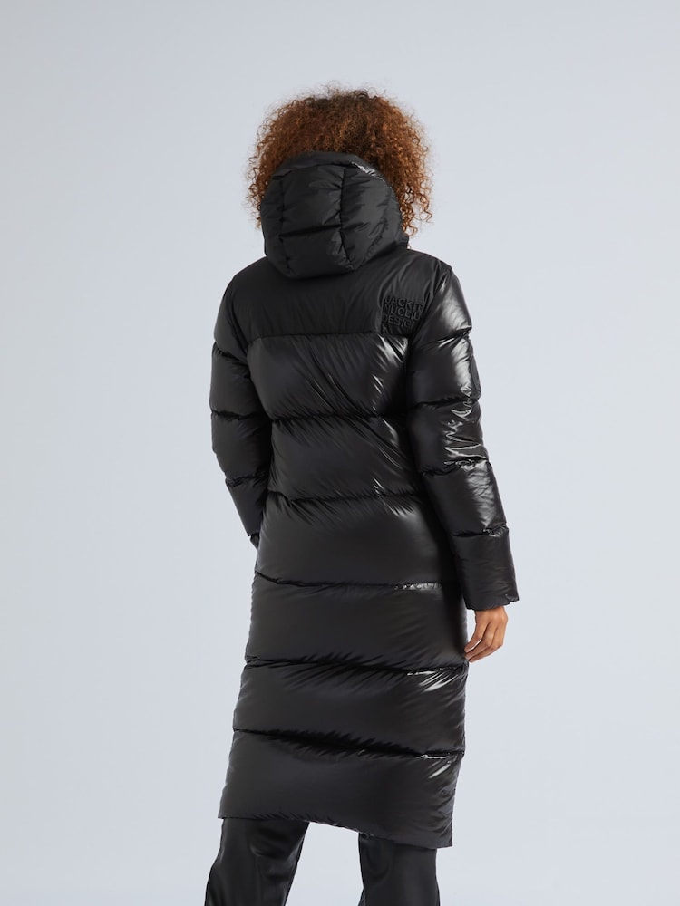 JACK1T Diamond Down Dry Extra Long Black Coat - Image 1 of 7