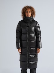 JACK1T Diamond Down Dry Extra Long Black Coat - Image 2 of 7