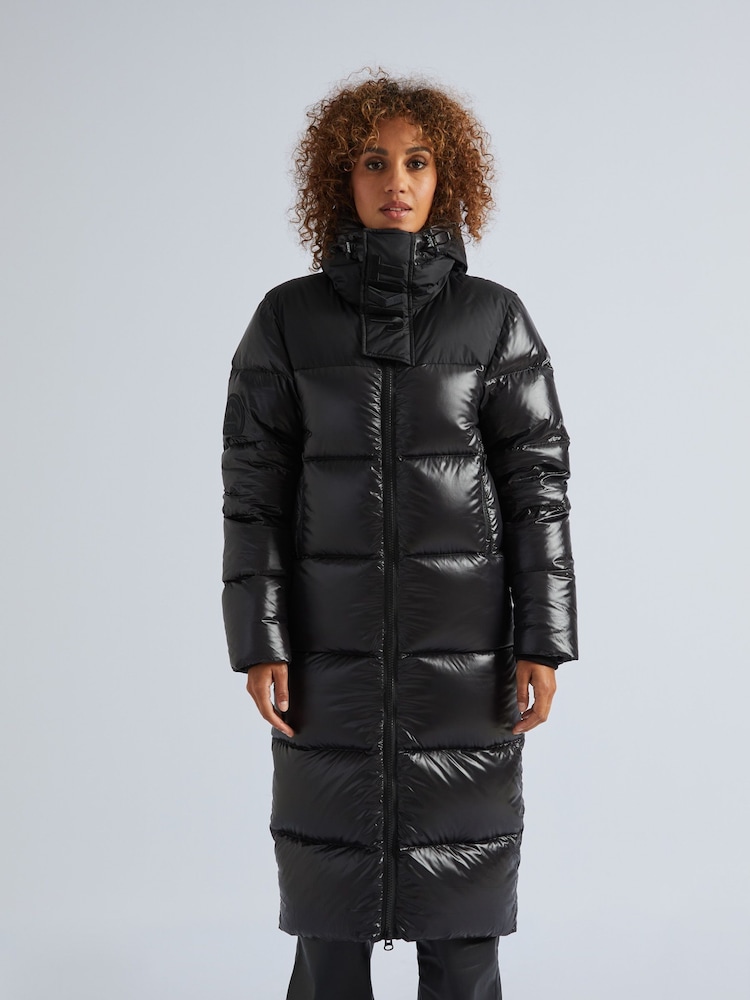 JACK1T Diamond Down Dry Extra Long Black Coat - Image 2 of 7