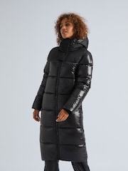 JACK1T Diamond Down Dry Extra Long Black Coat - Image 3 of 7