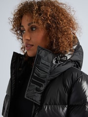 JACK1T Diamond Down Dry Extra Long Black Coat - Image 4 of 7